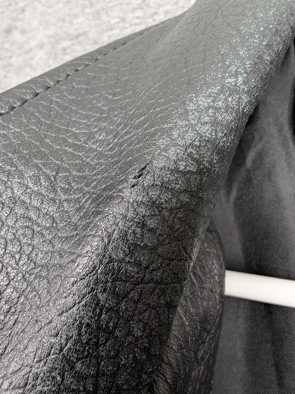 Men's Black Leather Zip Bomber Jacket